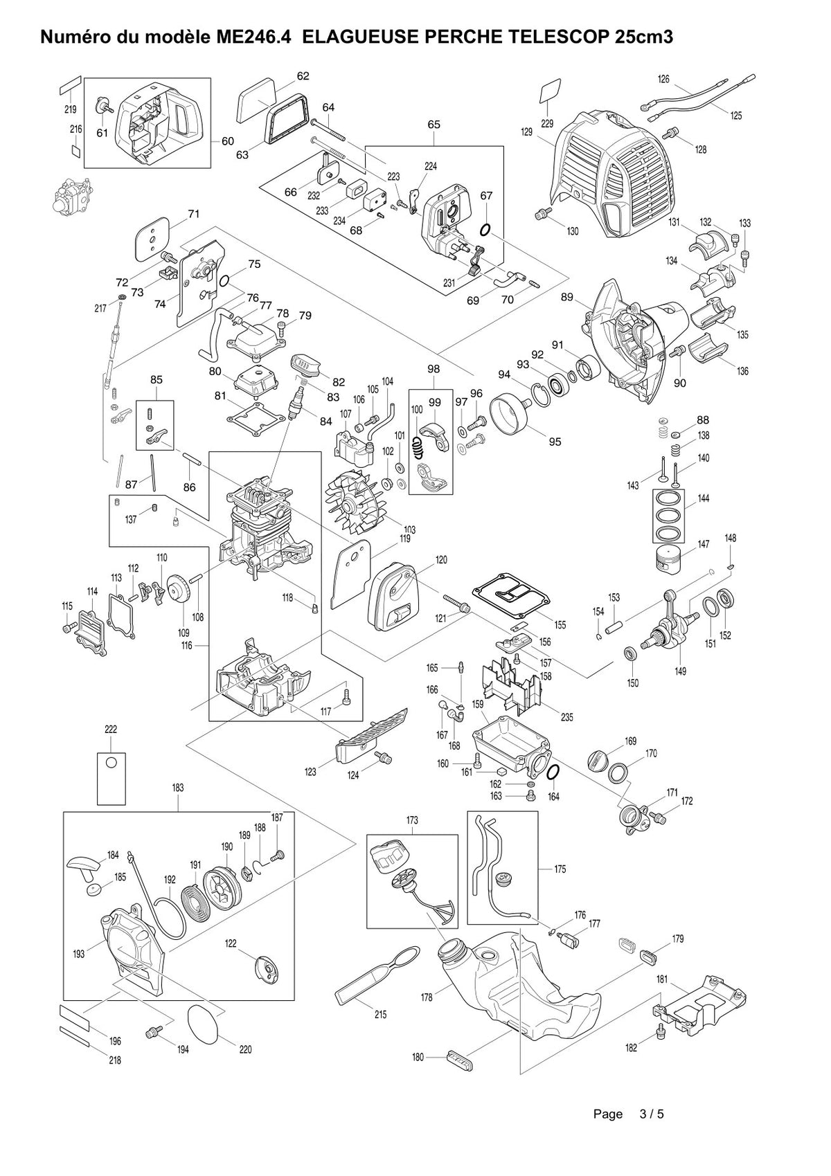 Vue éclatée Makita ME-246.4 - page 3