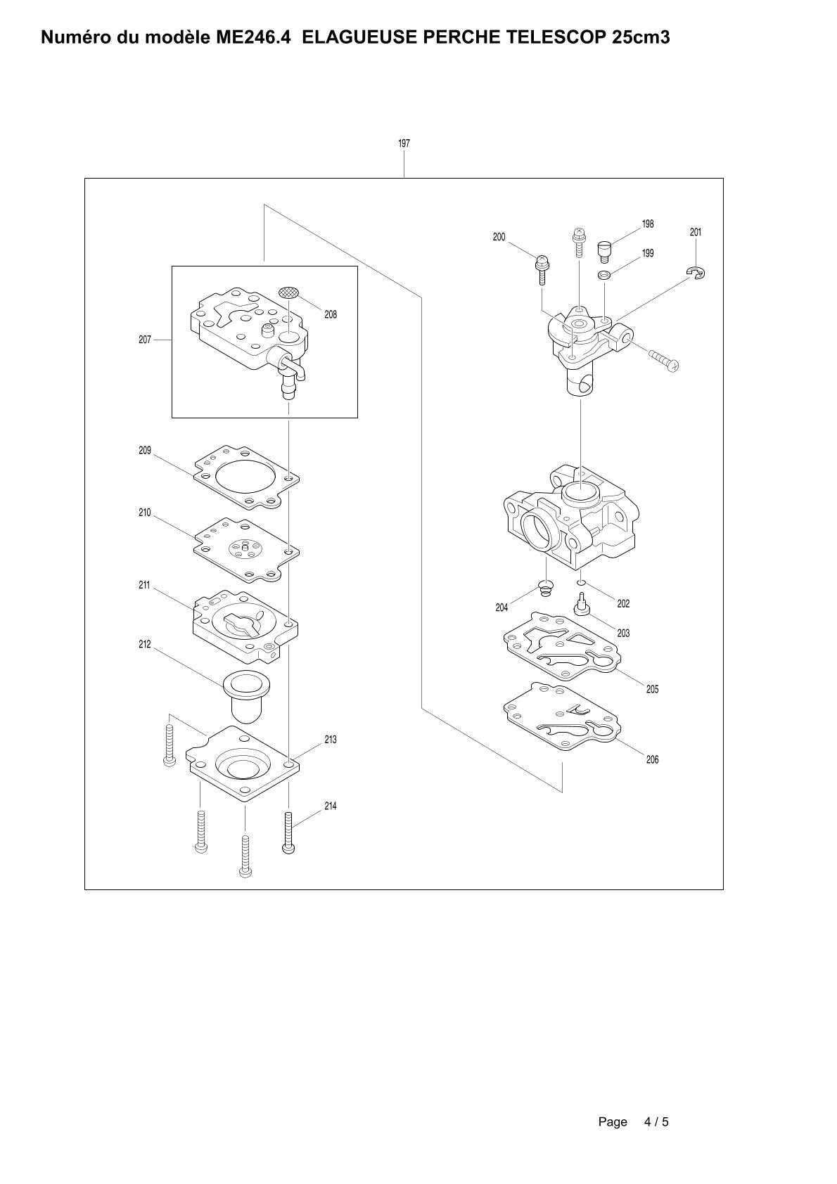 Pièces détachées débroussailleuse thermique Makita ME2464