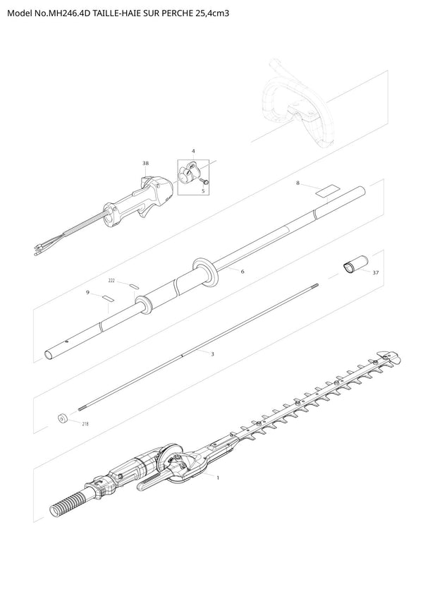 Vue éclatée Makita MH246.4D - page 1