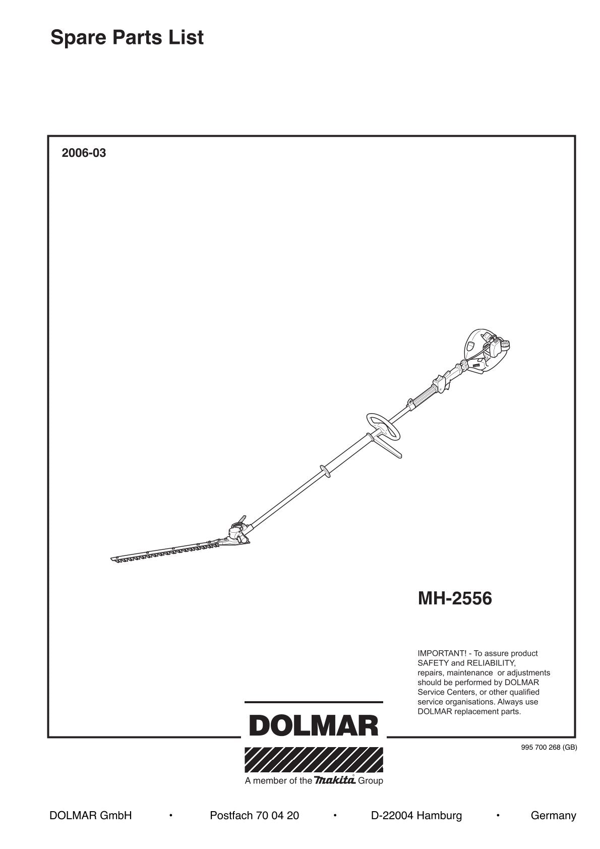 Pièces détachées débroussailleuse thermique Makita MH2556