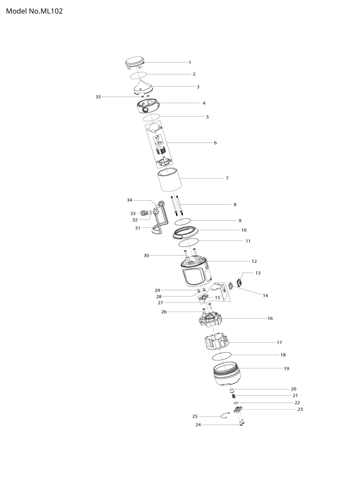 Pièces détachées lampe de chantier Makita ML102