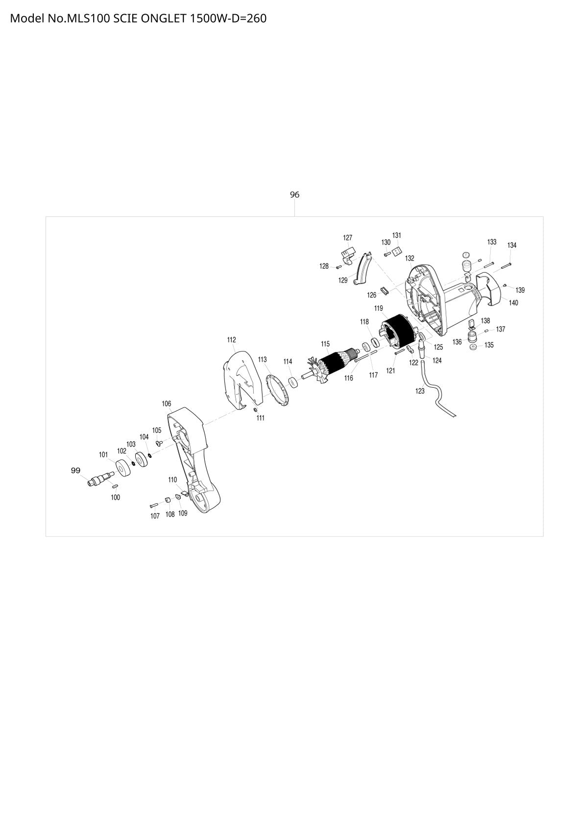 Pièces détachées scie / tronçonneuse Makita MLS100