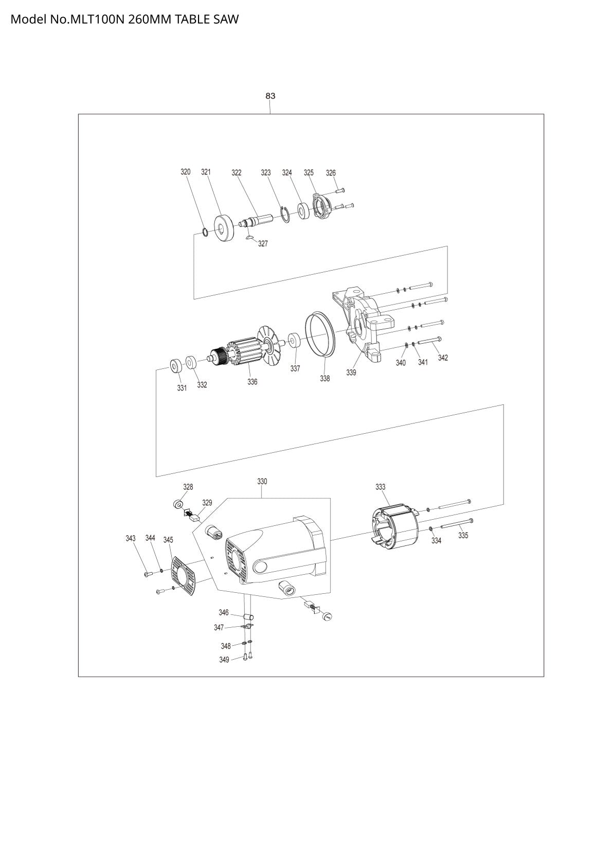 Pièces détachées scie / tronçonneuse Makita MLT100N