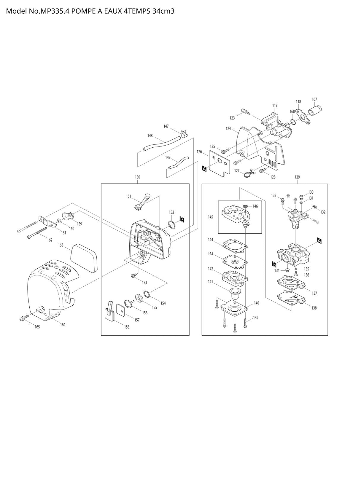 Pièces détachées débroussailleuse thermique Makita MP3354