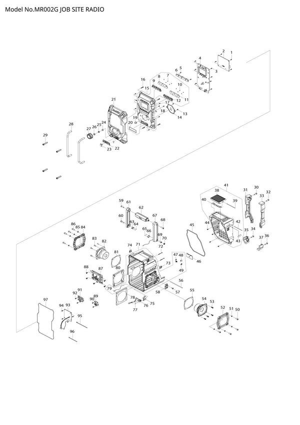 Pièces détachées radio de chantier sans fil Makita MR002G