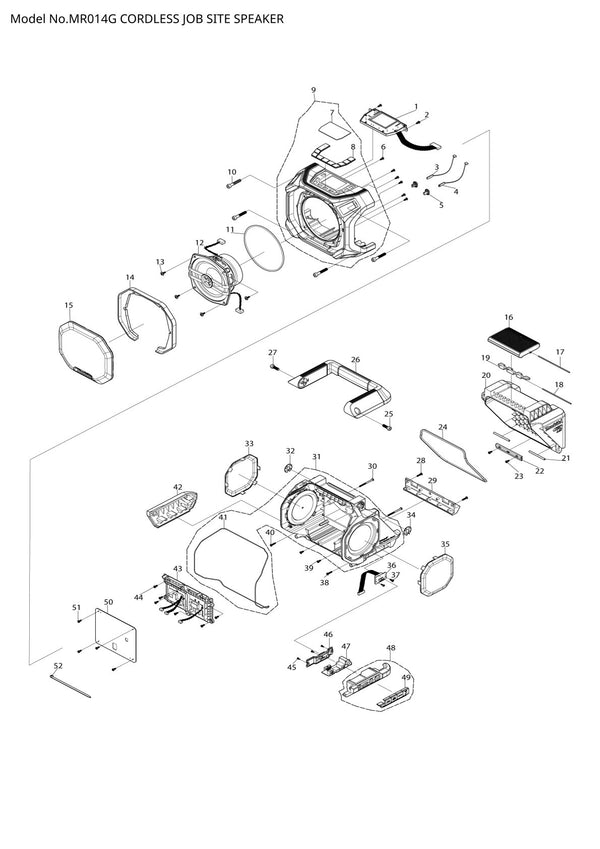 Pièces détachées radio de chantier sans fil Makita MR014G