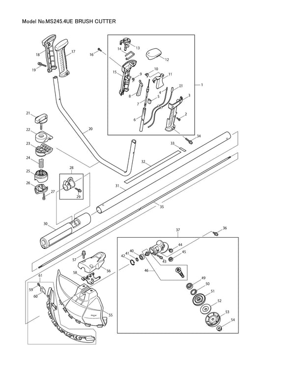 Vue éclatée Makita MS-245.4UE - page 1