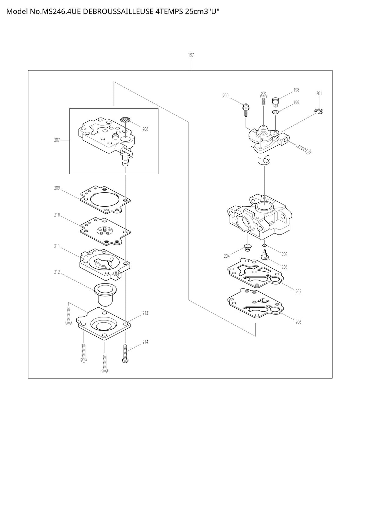 Vue éclatée Makita MS-246.4UE - page 3