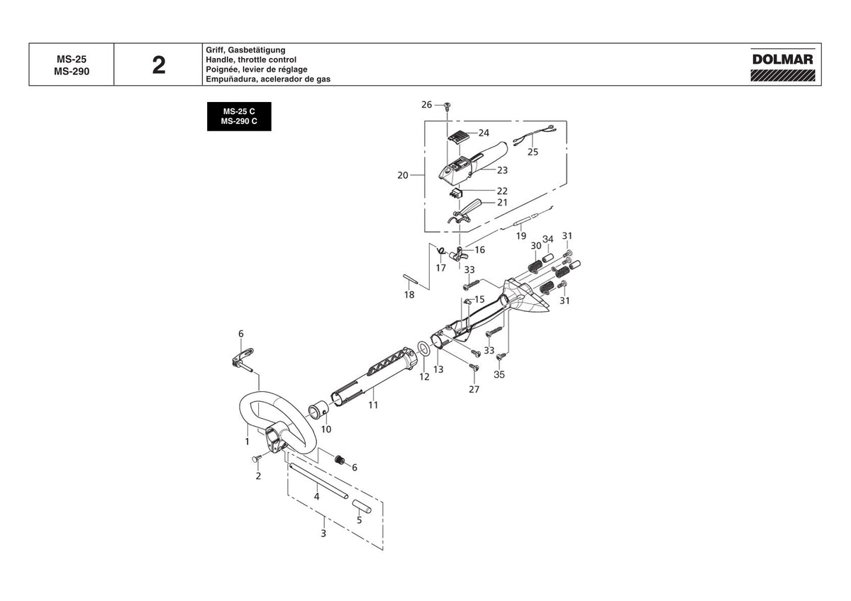 Pièces détachées débroussailleuse thermique Makita MS-290U