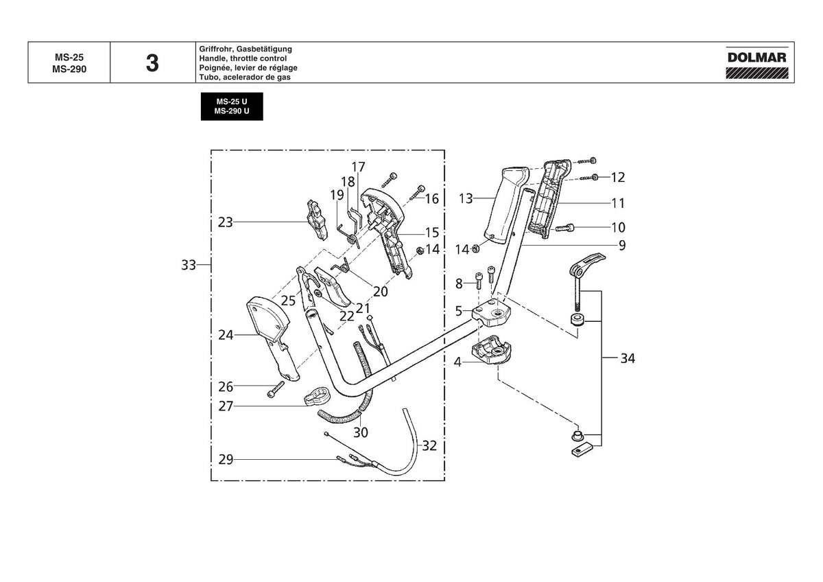 Pièces détachées débroussailleuse thermique Makita MS-290U