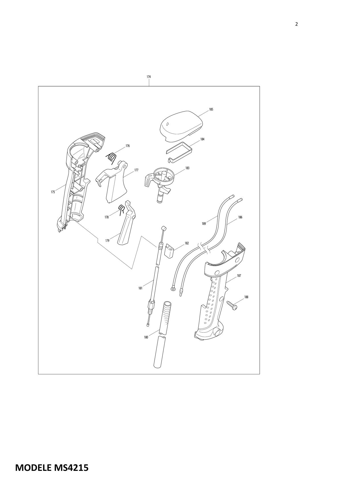 Pièces détachées débroussailleuse thermique Makita MS-4215