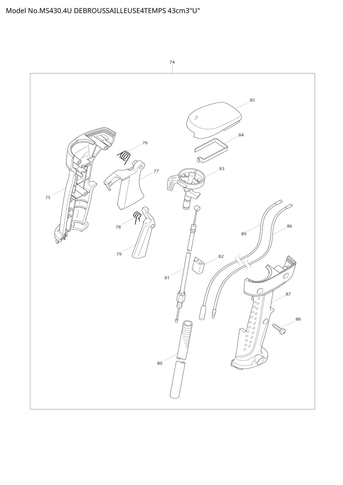 Vue éclatée Makita MS-430.4U - page 2