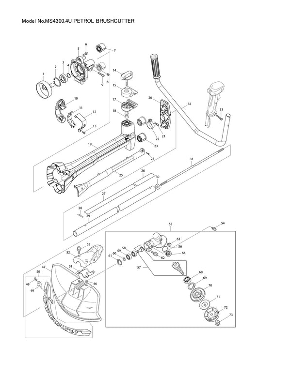 Vue éclatée Makita MS-4300.4U - page 1