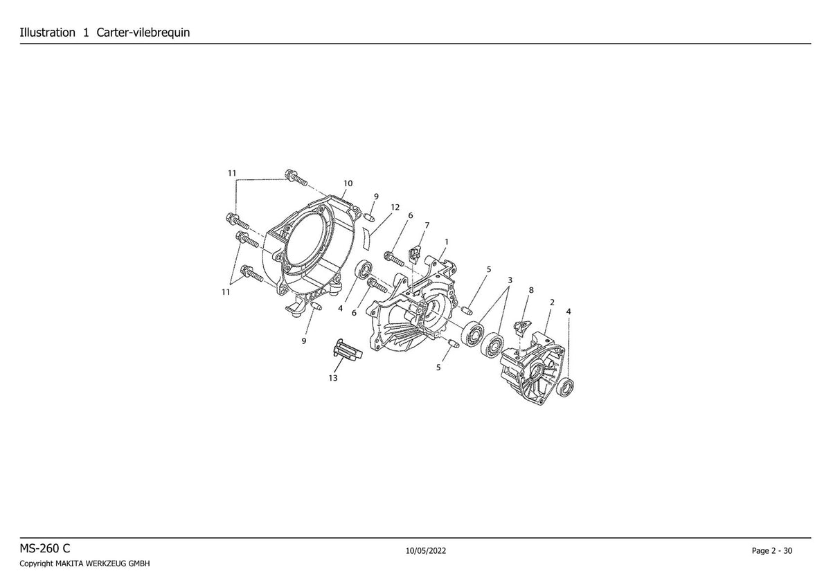 Pièces détachées débroussailleuse thermique Makita MS260C