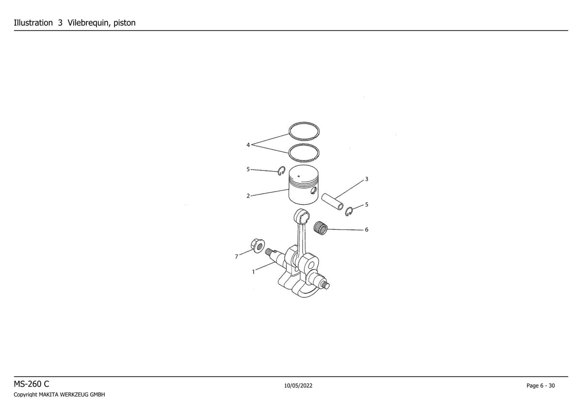 Pièces détachées débroussailleuse thermique Makita MS260C