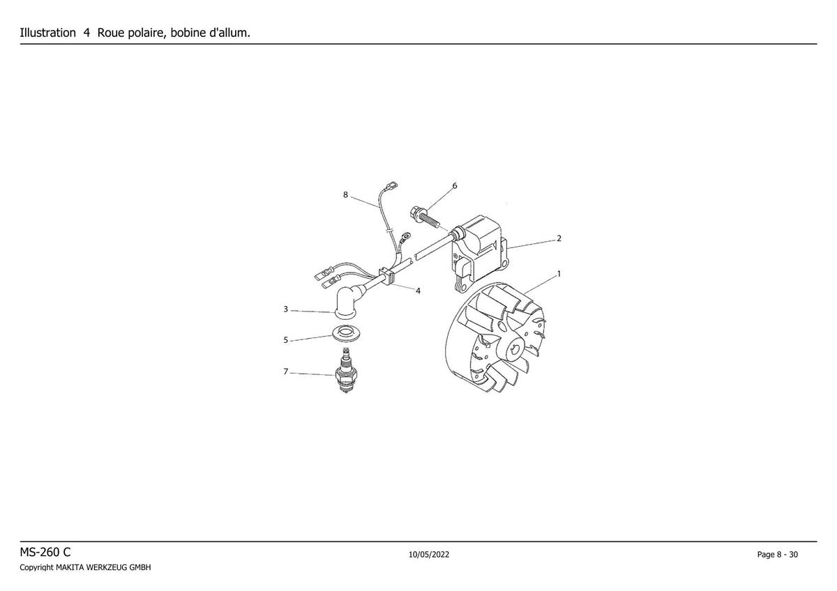 Pièces détachées débroussailleuse thermique Makita MS260C