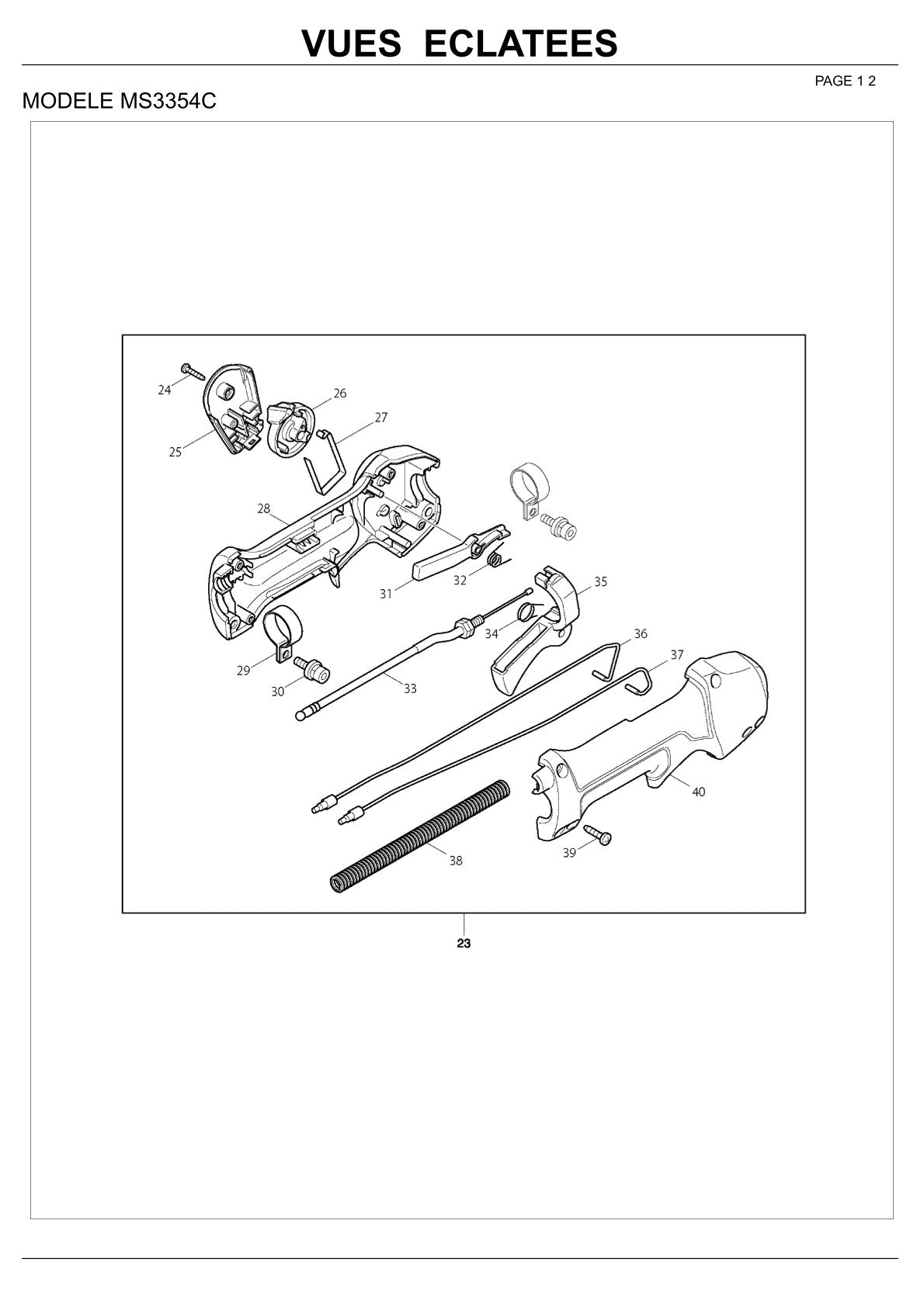 Pièces détachées débroussailleuse thermique Makita MS3354C