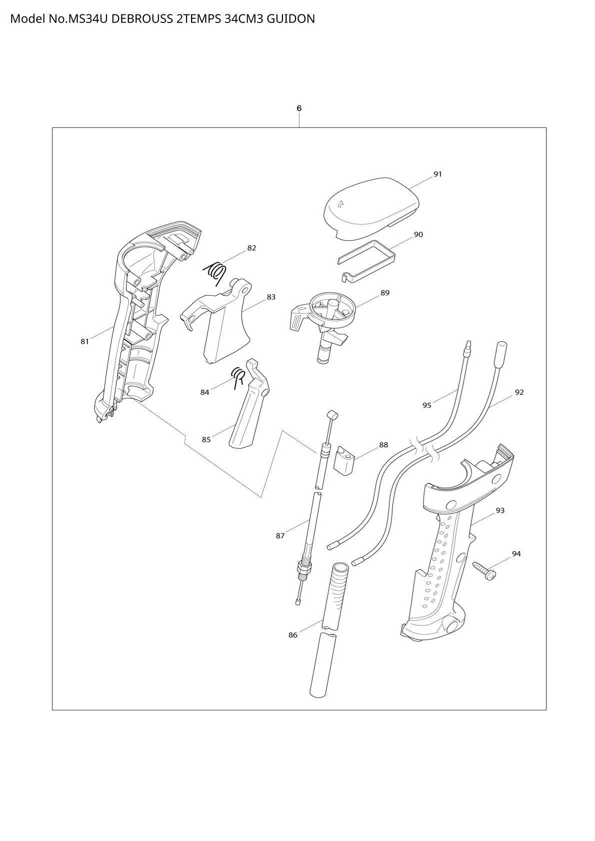 Pièces détachées débroussailleuse thermique Makita MS34U