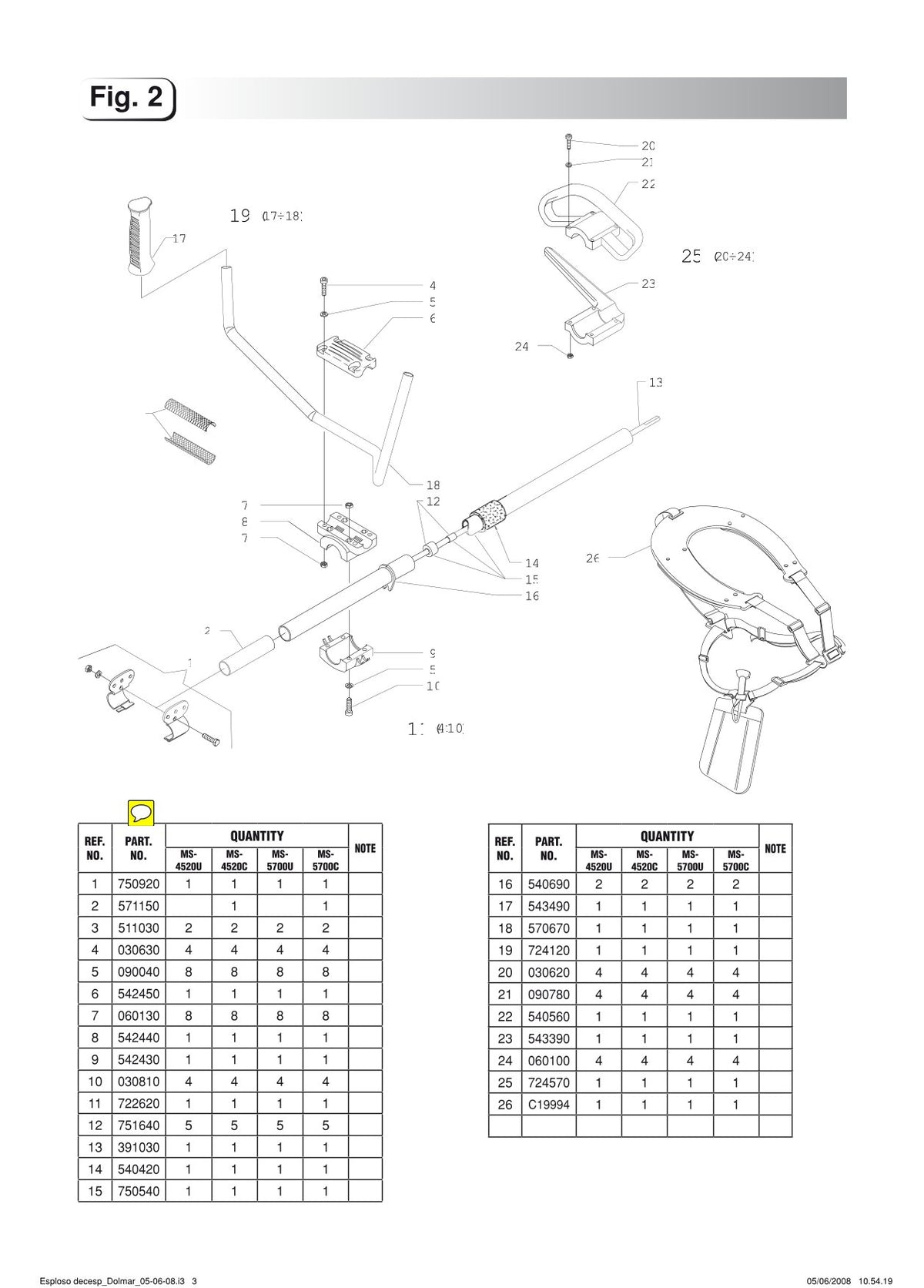 Pièces détachées débroussailleuse thermique Makita MS5700B