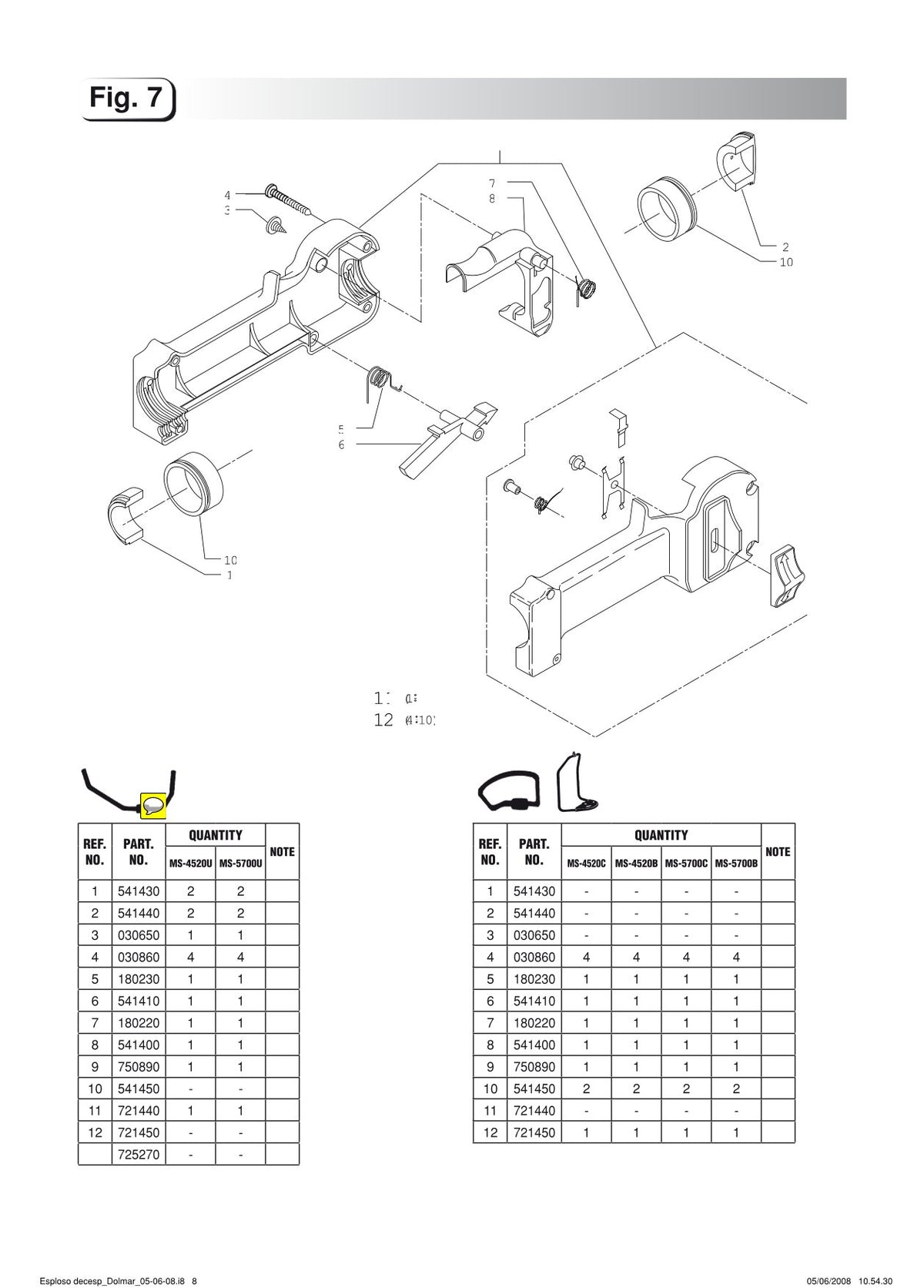 Pièces détachées débroussailleuse thermique Makita MS5700B