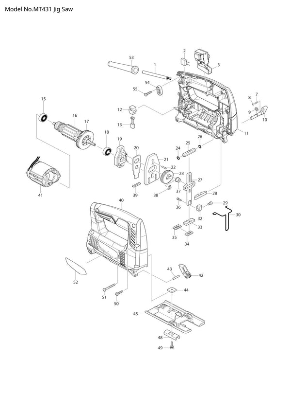 Pièces détachées scie sauteuse Makita MT431