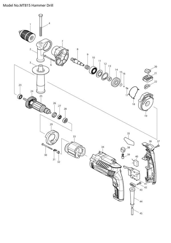 Pièces détachées perceuse à percussion Makita MT815