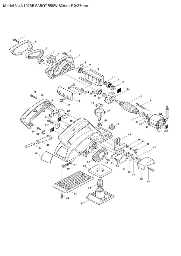 Pièces détachées rabot Makita N1923B