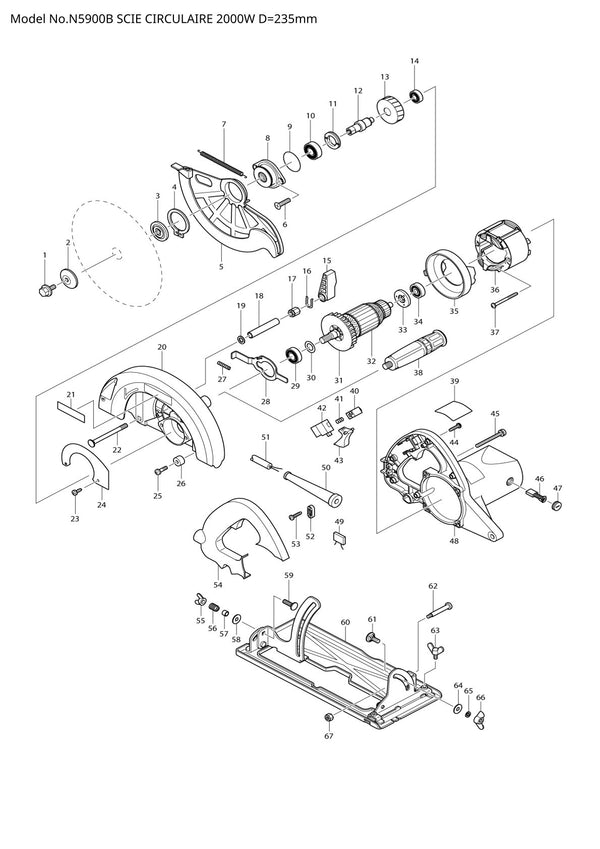 Pièces détachées rabot Makita N5900B