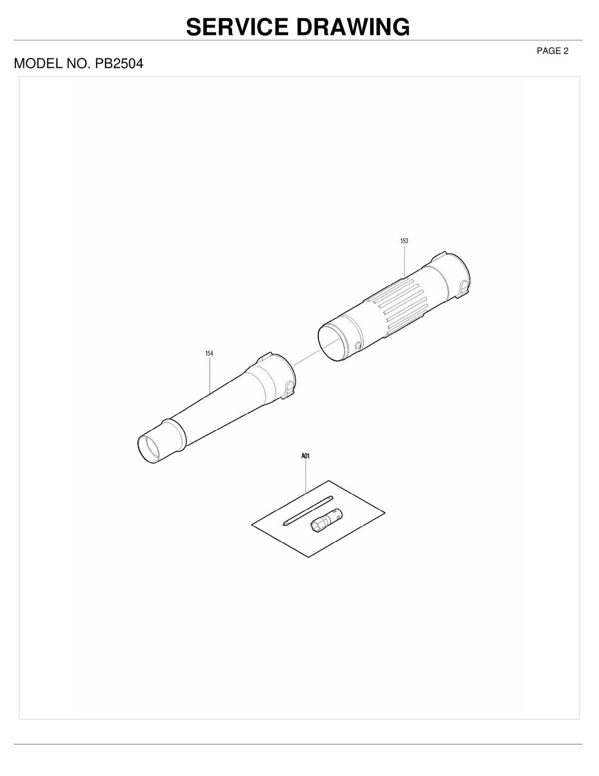 Vue éclatée Makita PB-250.4 - page 2