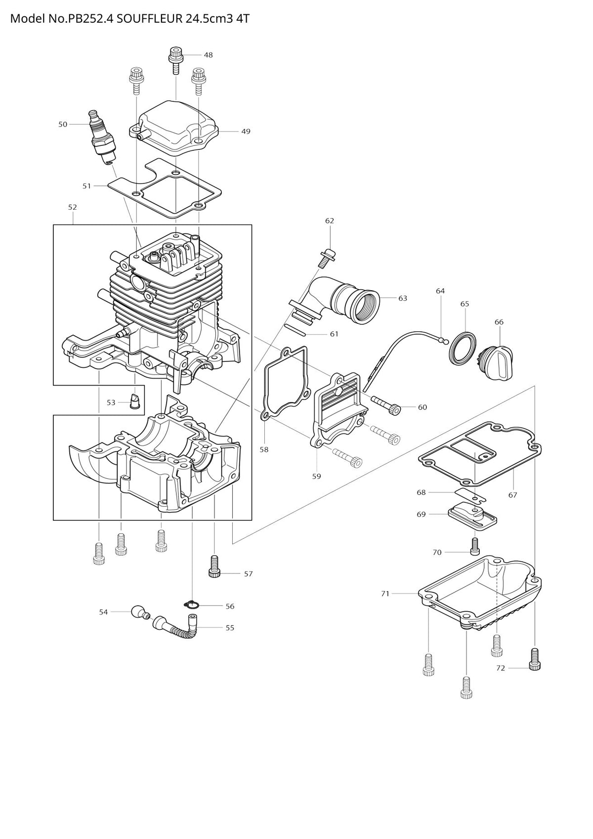 Vue éclatée Makita PB-252.4 - page 2