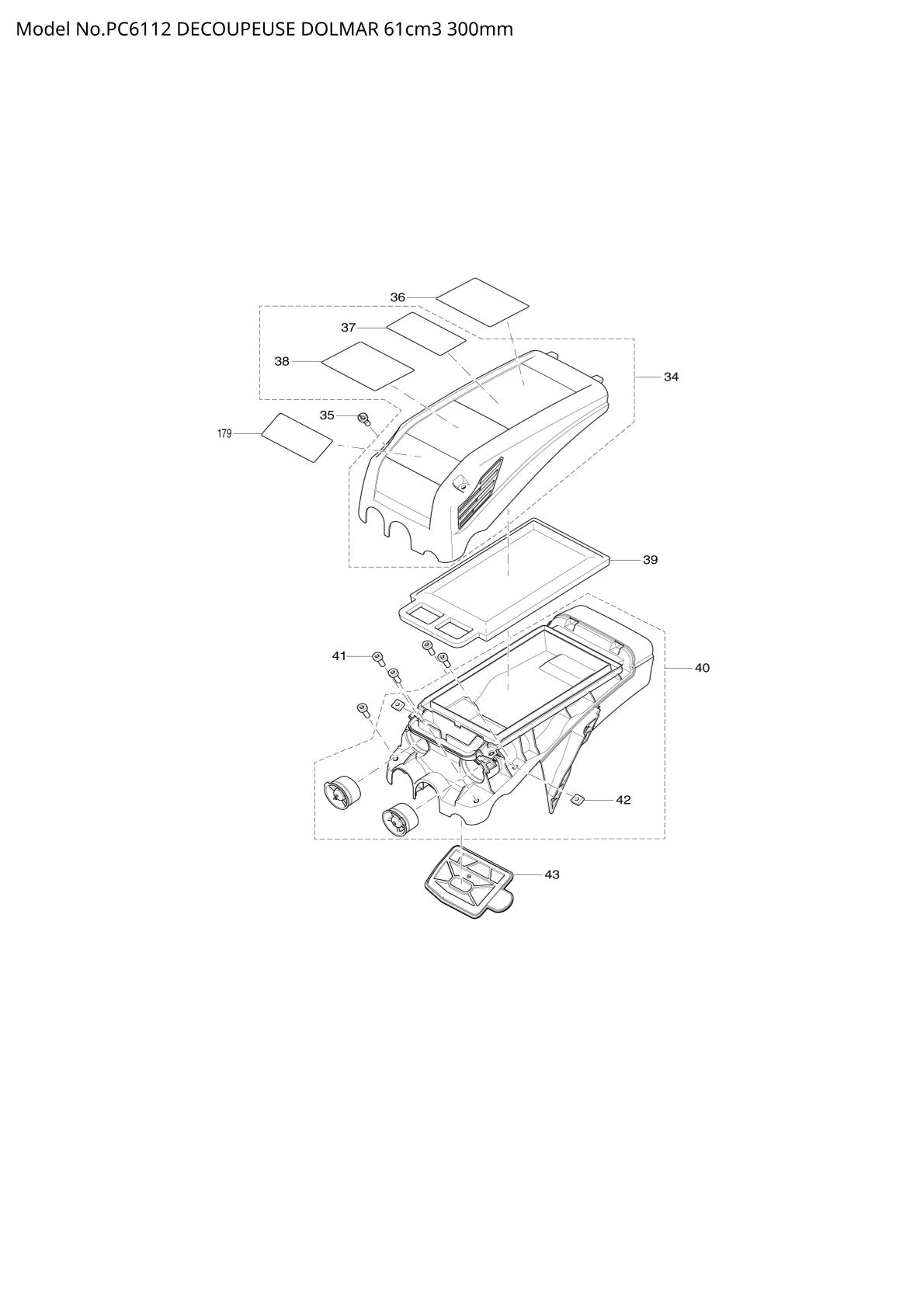 Pièces détachées découpeuse / surfaceuse béton Makita PC-6112