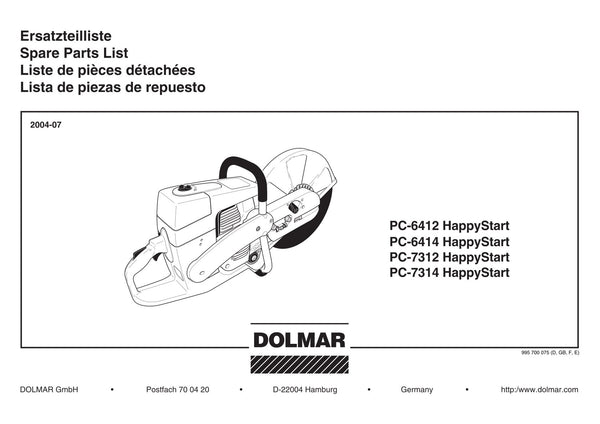 Pièces détachées découpeuse / surfaceuse béton Makita PC-7314
