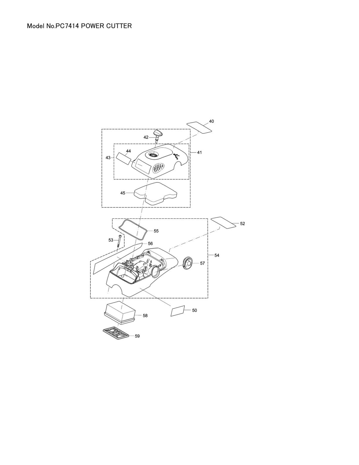 Pièces détachées découpeuse / surfaceuse béton Makita PC-7414