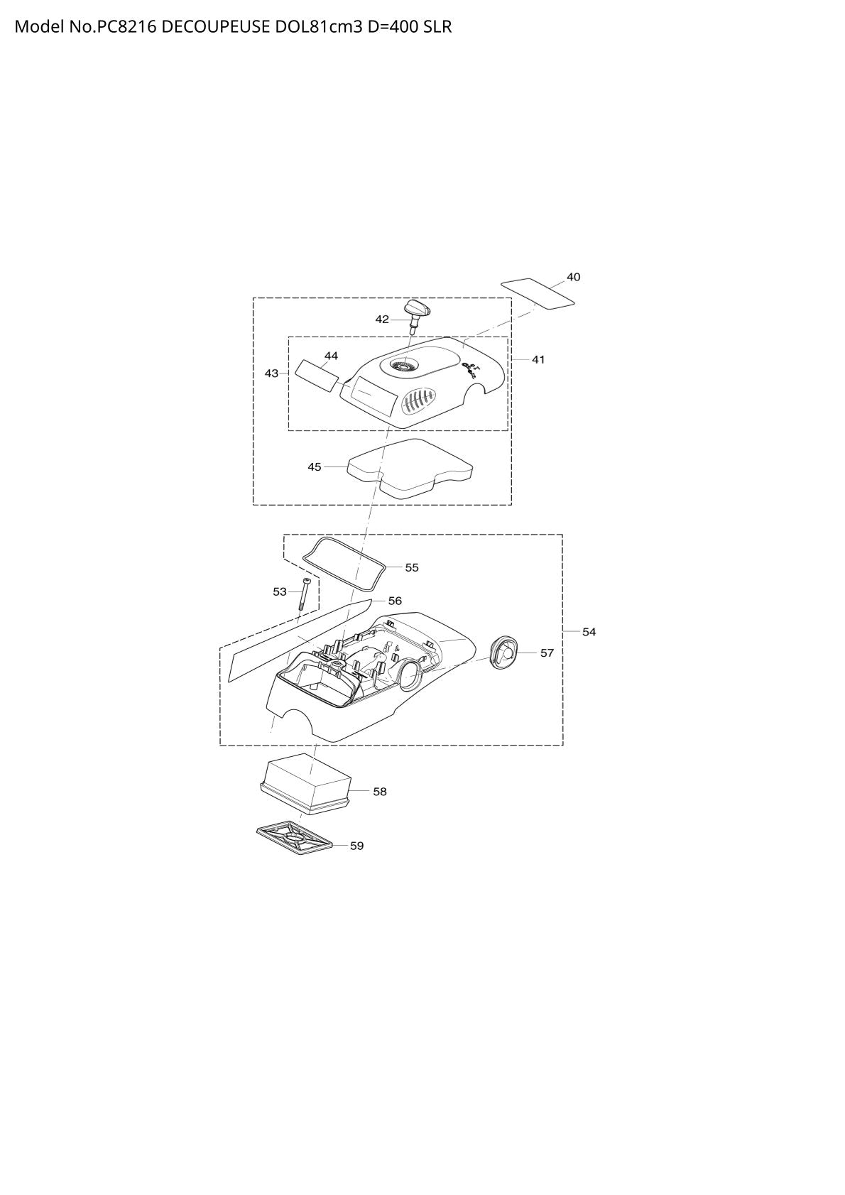 Pièces détachées découpeuse / surfaceuse béton Makita PC-8216