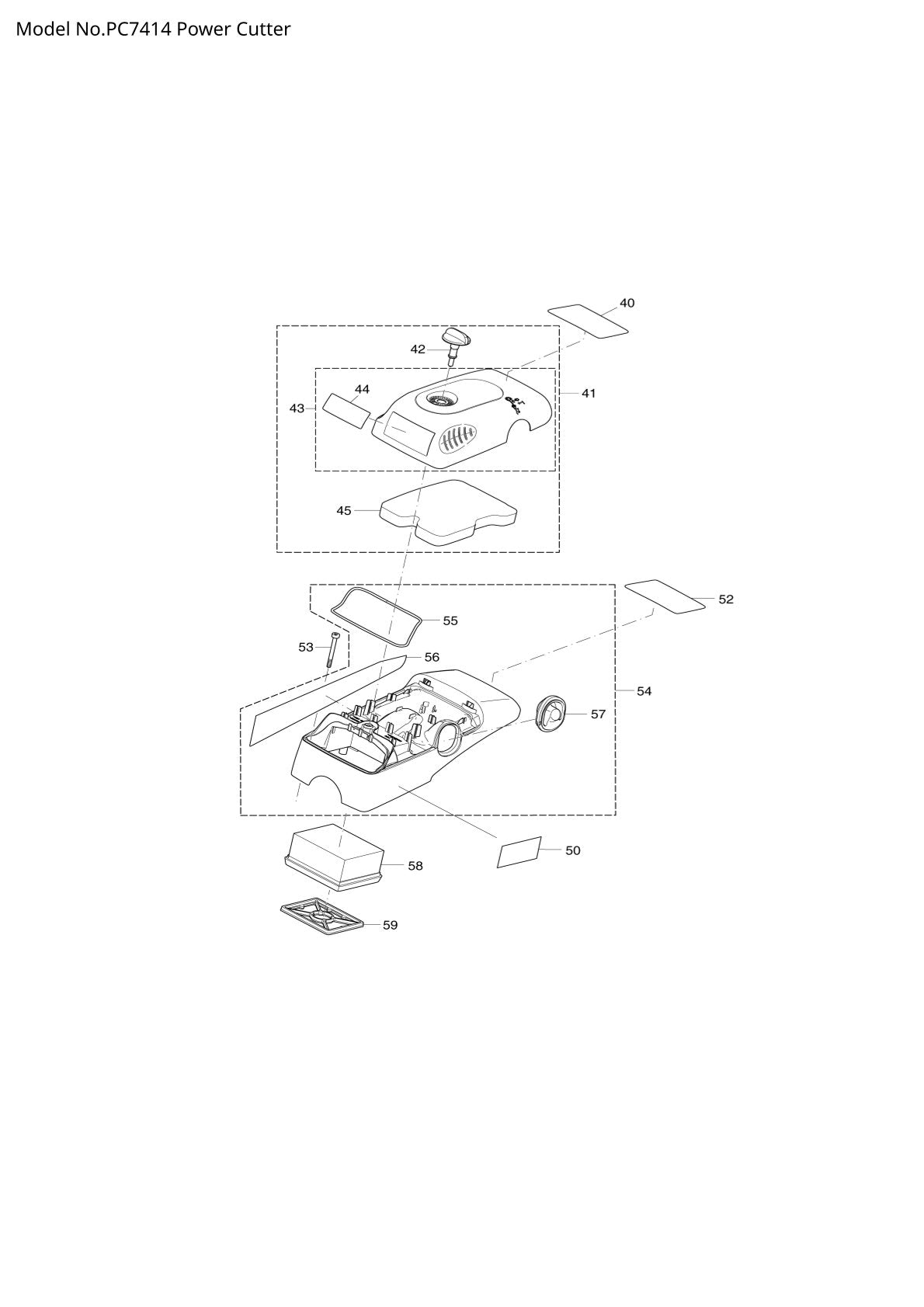 Pièces détachées découpeuse / surfaceuse béton Makita PC7414