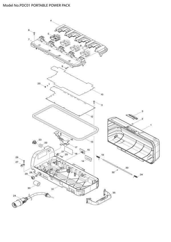 Pièces détachées chargeur / batterie Makita PDC01