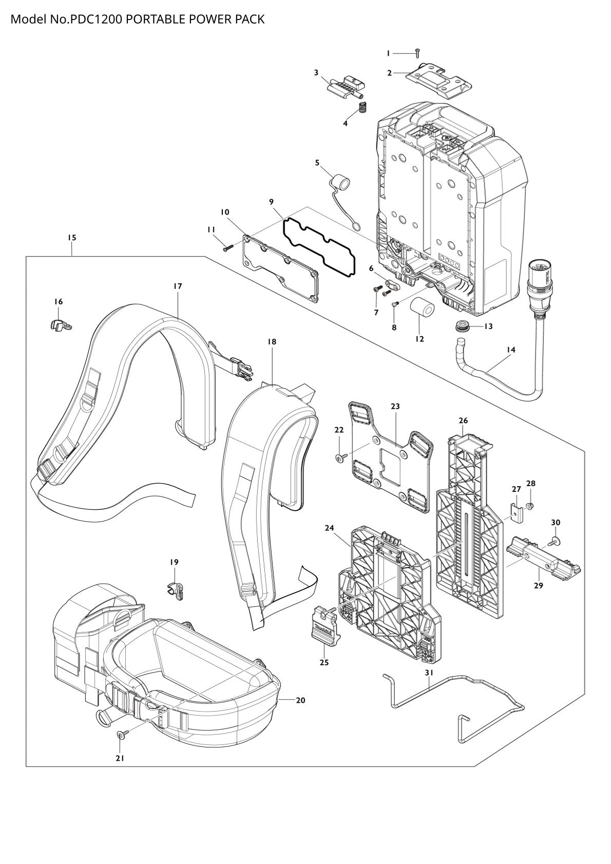 Pièces détachées chargeur / batterie Makita PDC1200