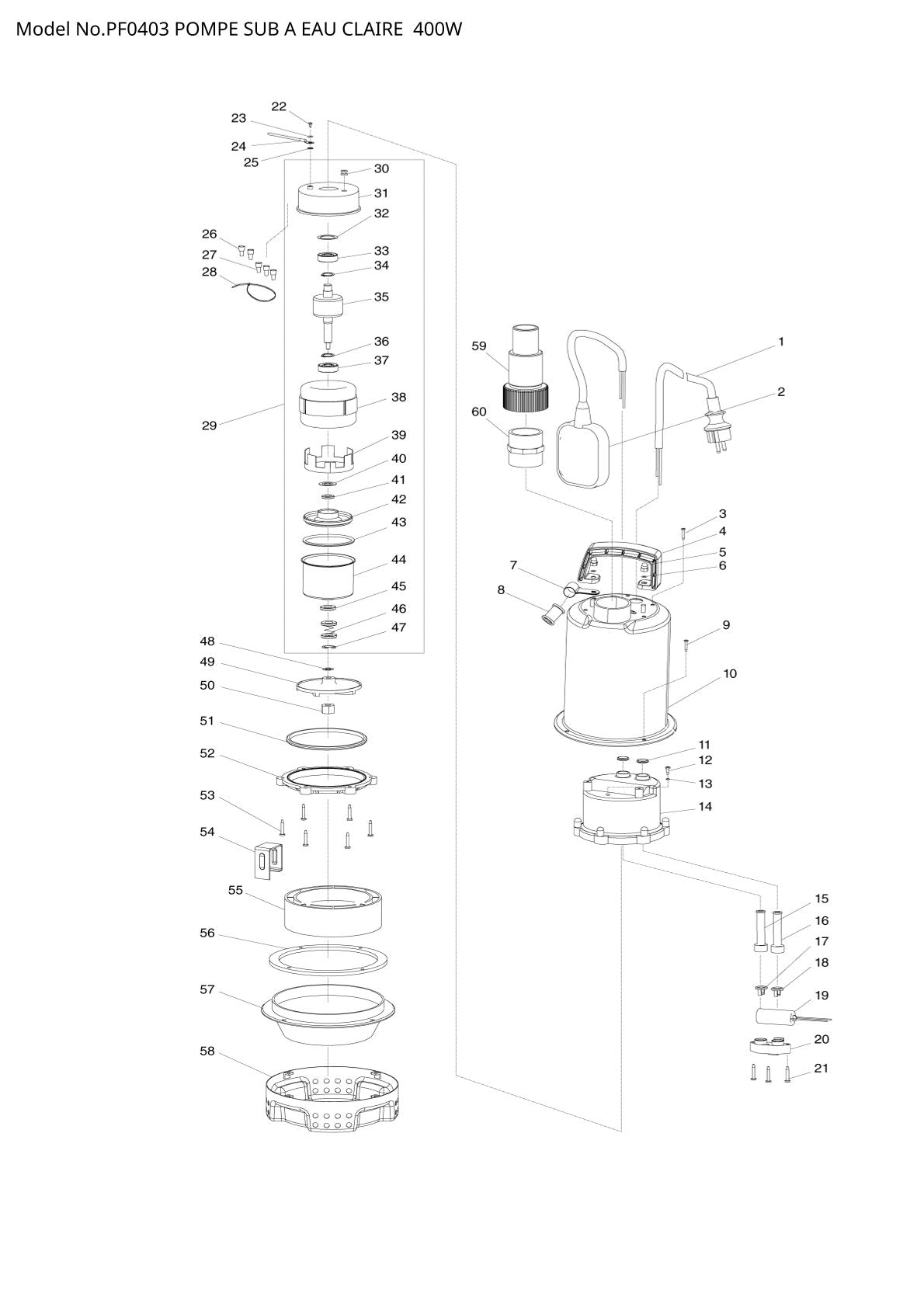 Pièces détachées matériel d’atelier Makita PF0403