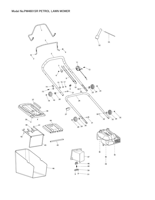 Pièces détachées tondeuse à gazon thermique Makita PM-4601SR