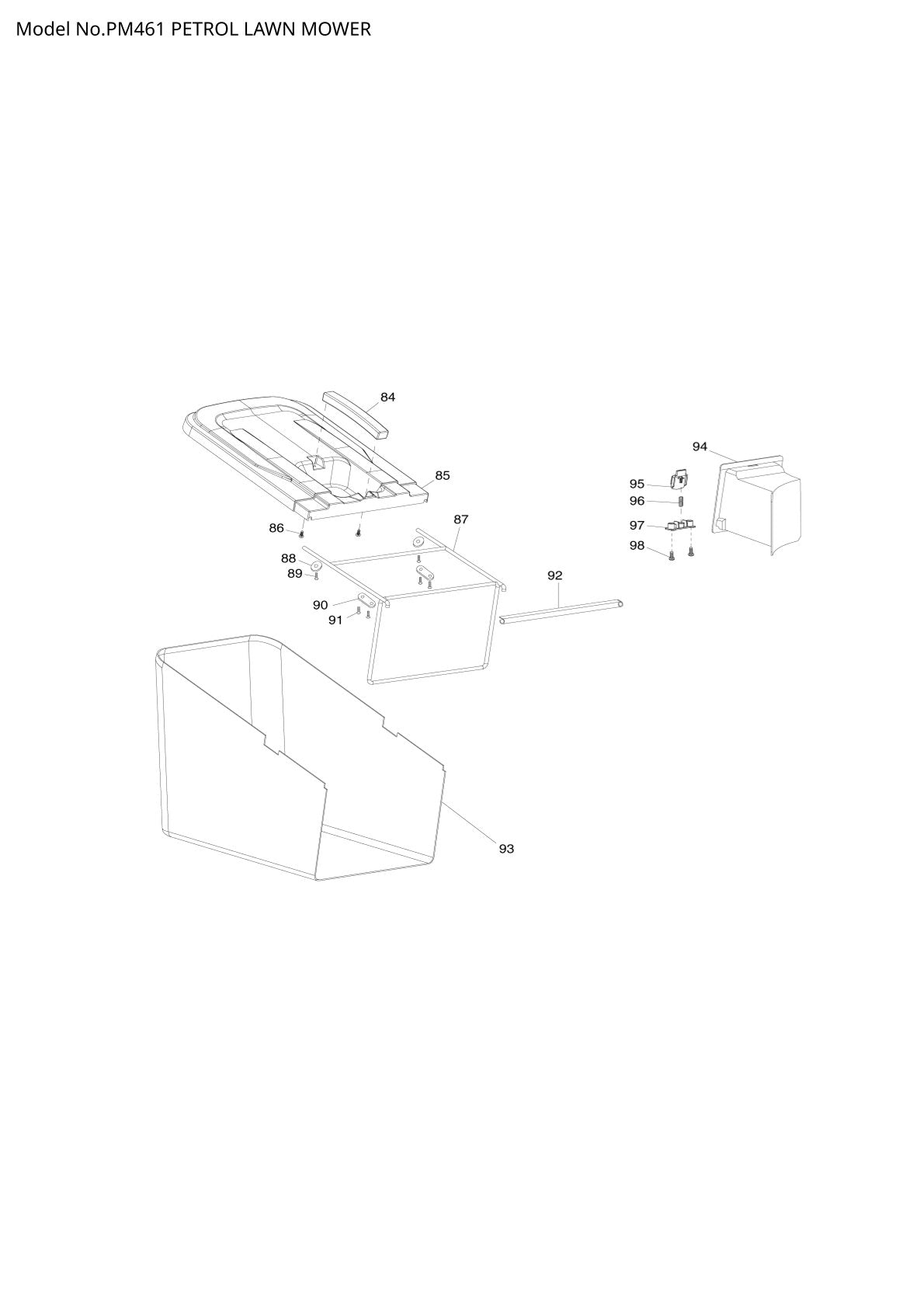 Pièces détachées tondeuse à gazon thermique Makita PM461