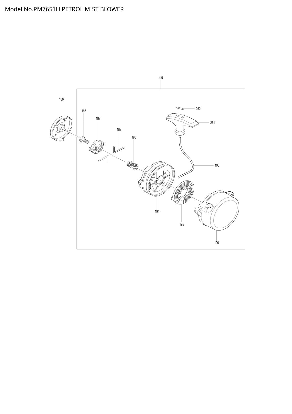 Pièces détachées tondeuse à gazon thermique Makita PM7651H