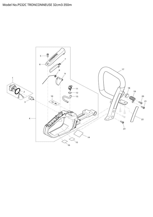 Pièces détachées tronçonneuse thermique Makita PS-32C