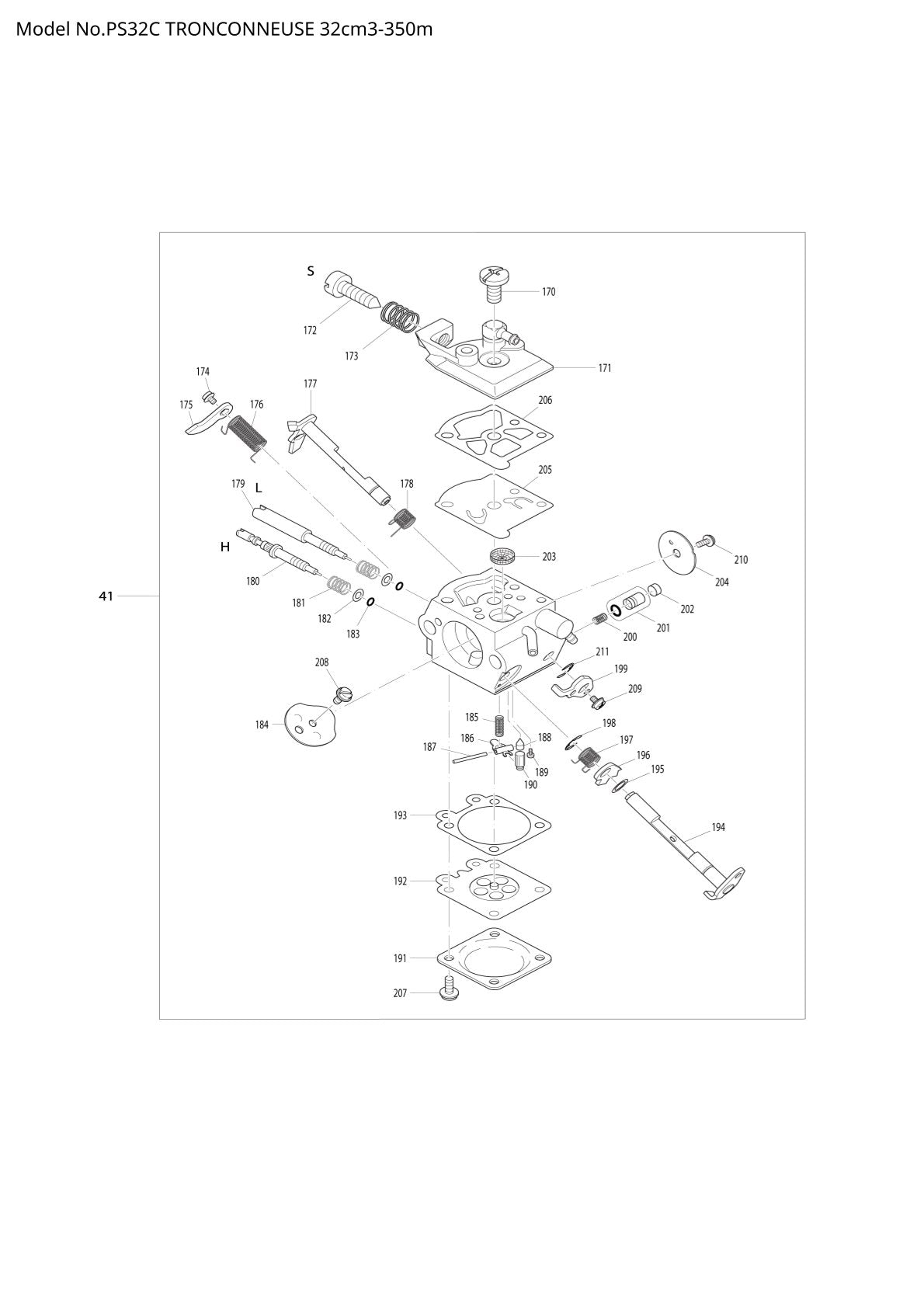 Pièces détachées tronçonneuse thermique Makita PS-32C