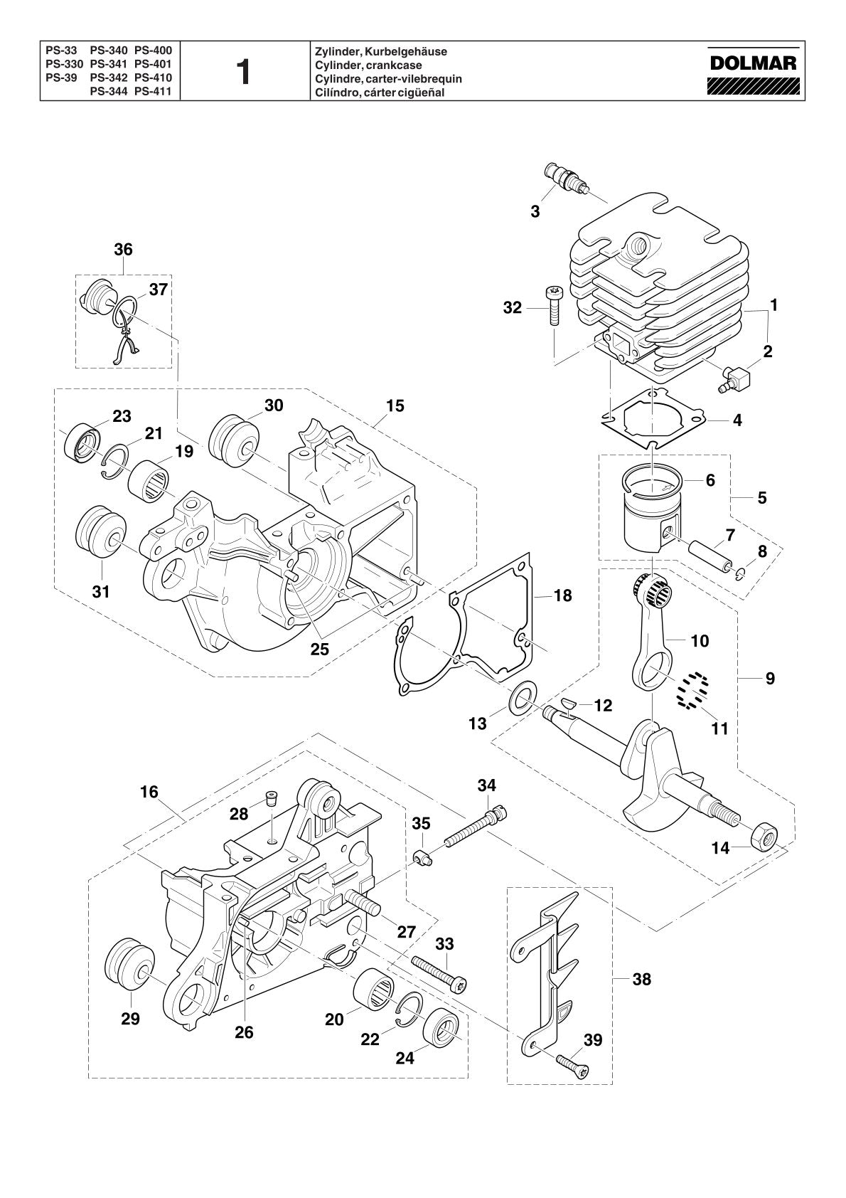 Pièces détachées tronçonneuse thermique Makita PS-340