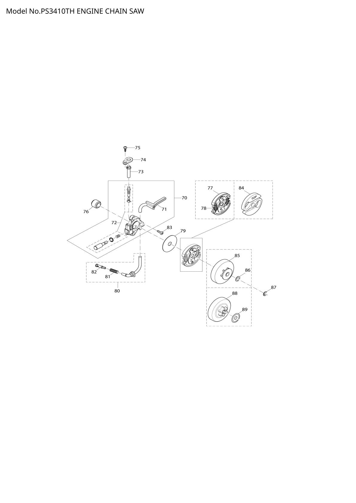 Pièces détachées tronçonneuse thermique Makita PS-3410TH