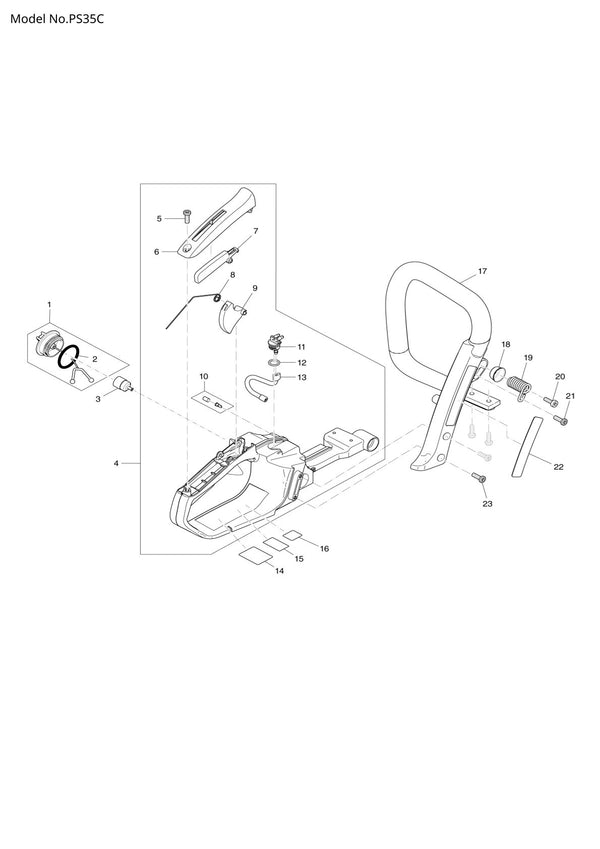 Pièces détachées tronçonneuse thermique Makita PS-35C