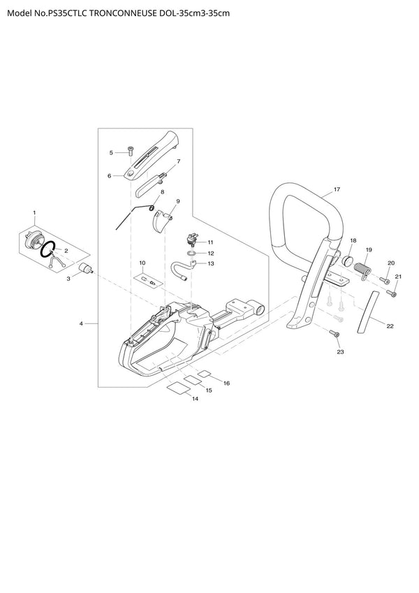 Pièces détachées tronçonneuse thermique Makita PS-35CTLC