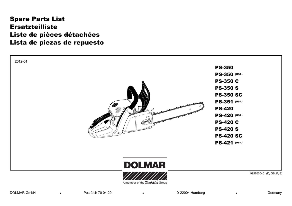 Pièces détachées tronçonneuse thermique Makita PS-420