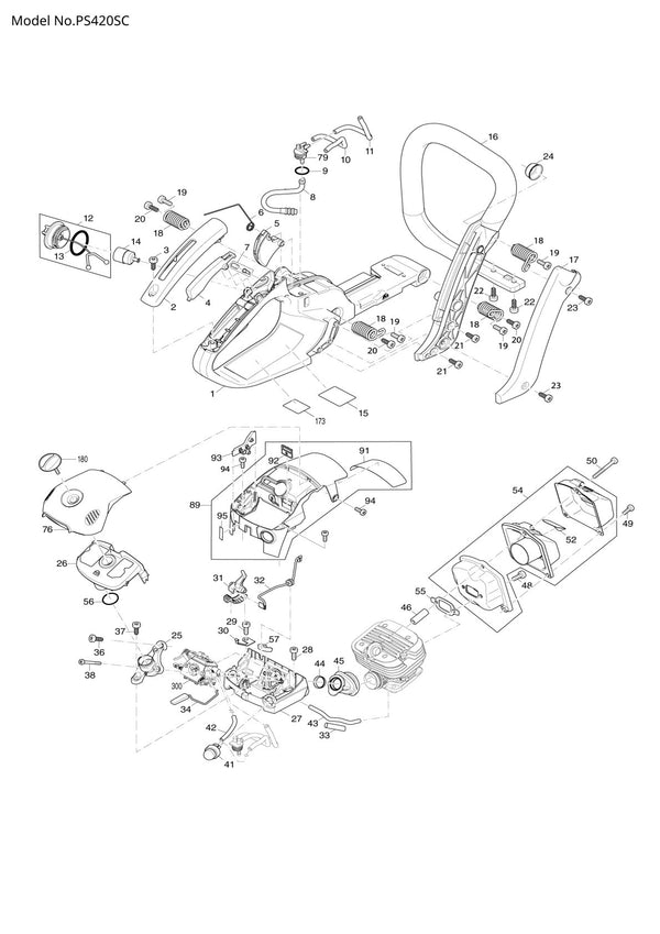 Pièces détachées tronçonneuse thermique Makita PS-420SC