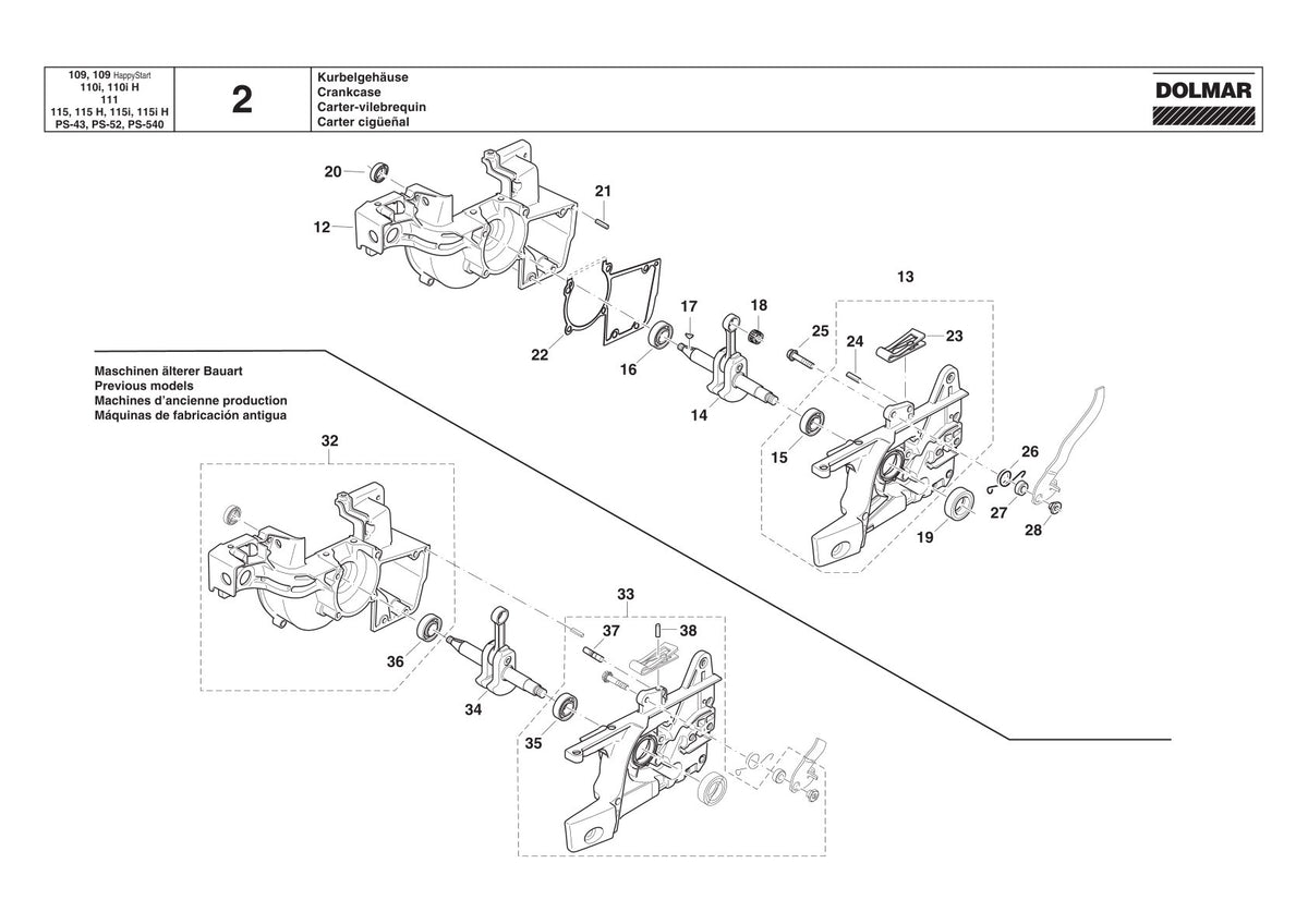 Pièces détachées tronçonneuse thermique Makita PS-52